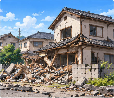 地震による建物被害のイメージ