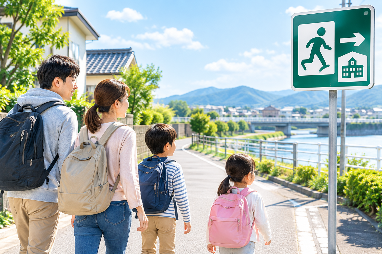 避難する場所を確認するイメージ