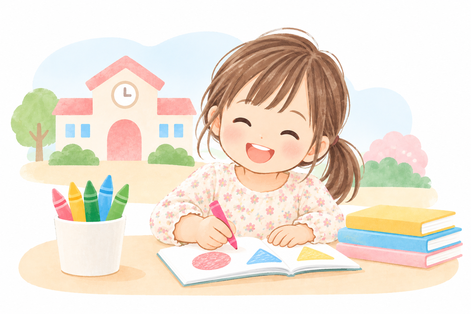 学びを楽しむ幼児のイラスト