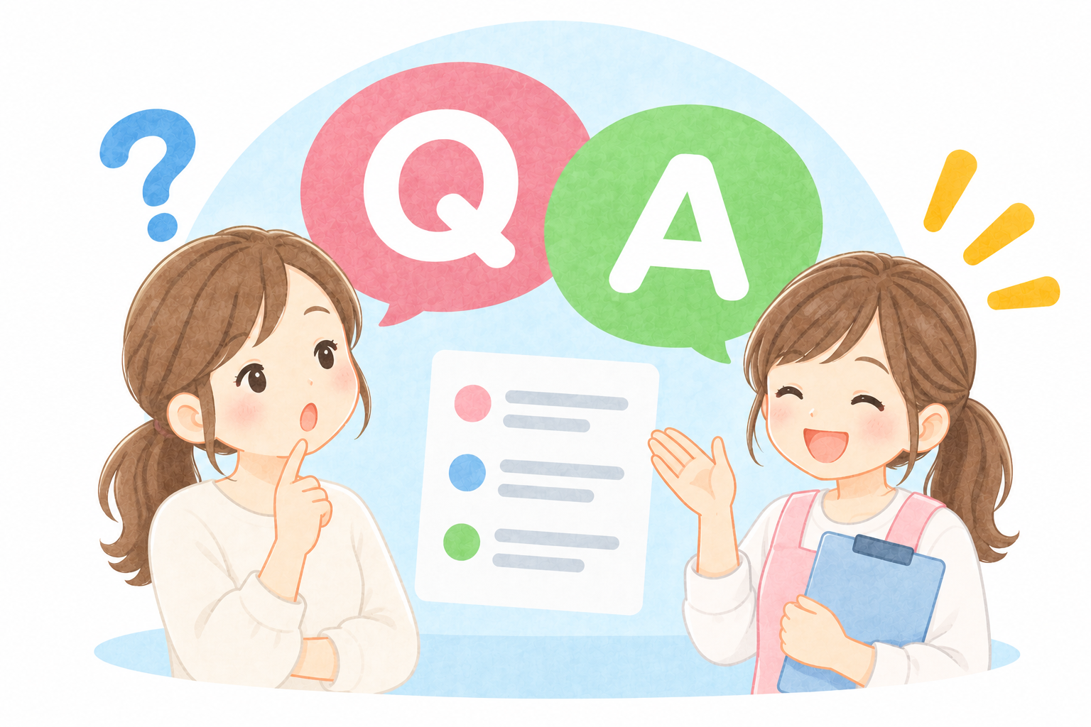 子育てについて相談するイラスト