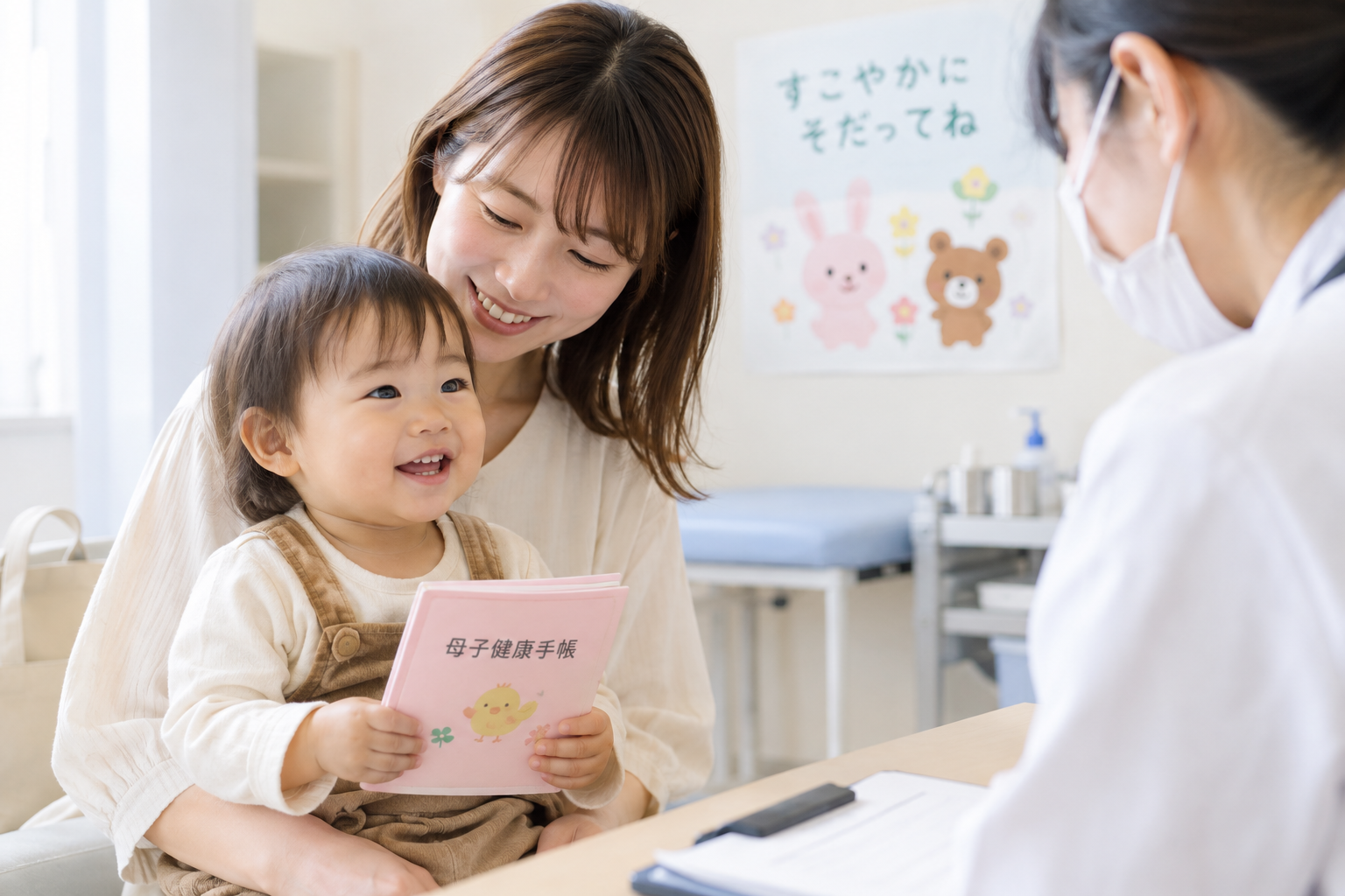 1歳ごろの健診や予防接種を確認する親子のイメージ