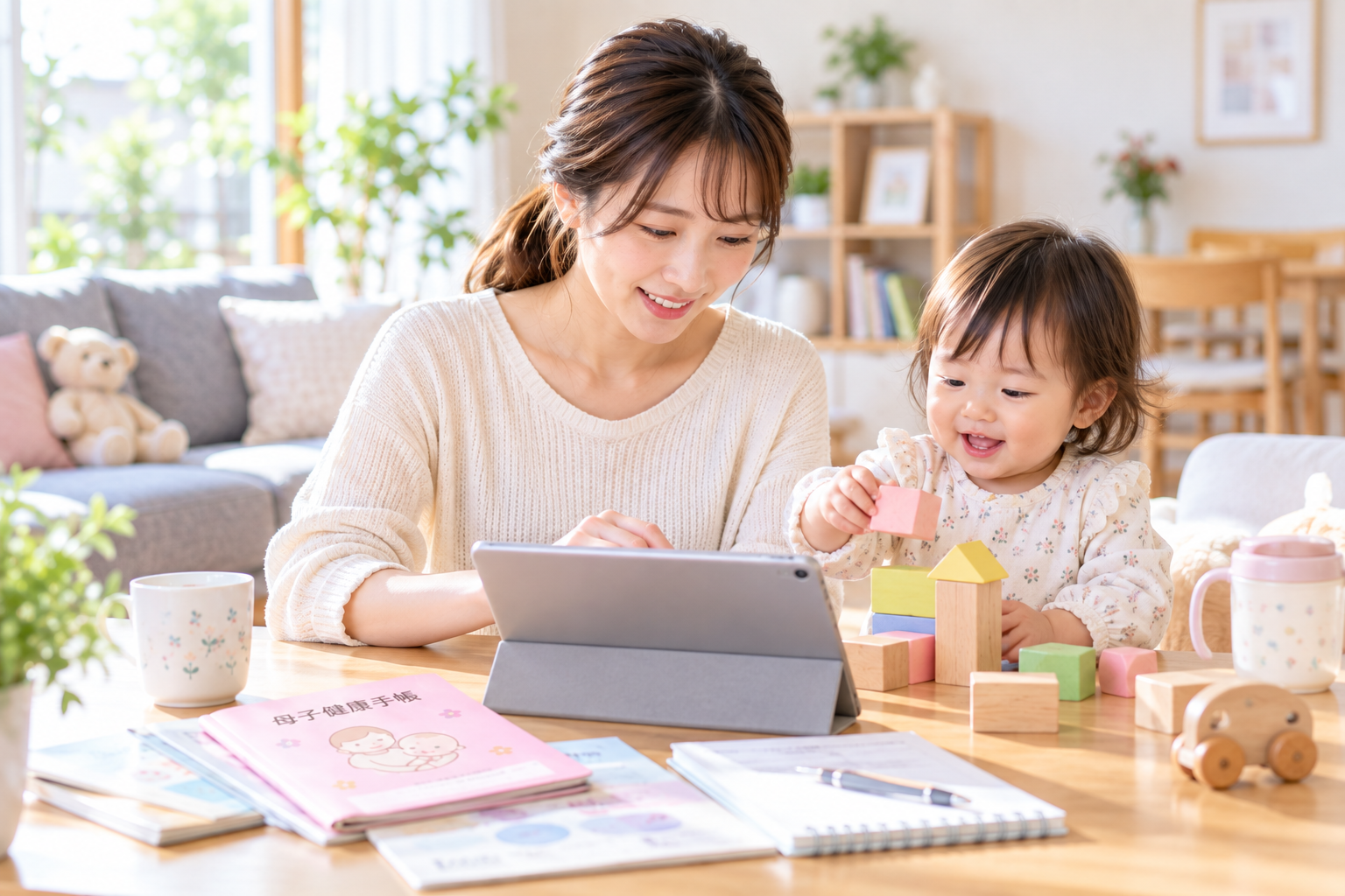 子どもの成長に合わせて必要な手続きを確認する保護者のイメージ