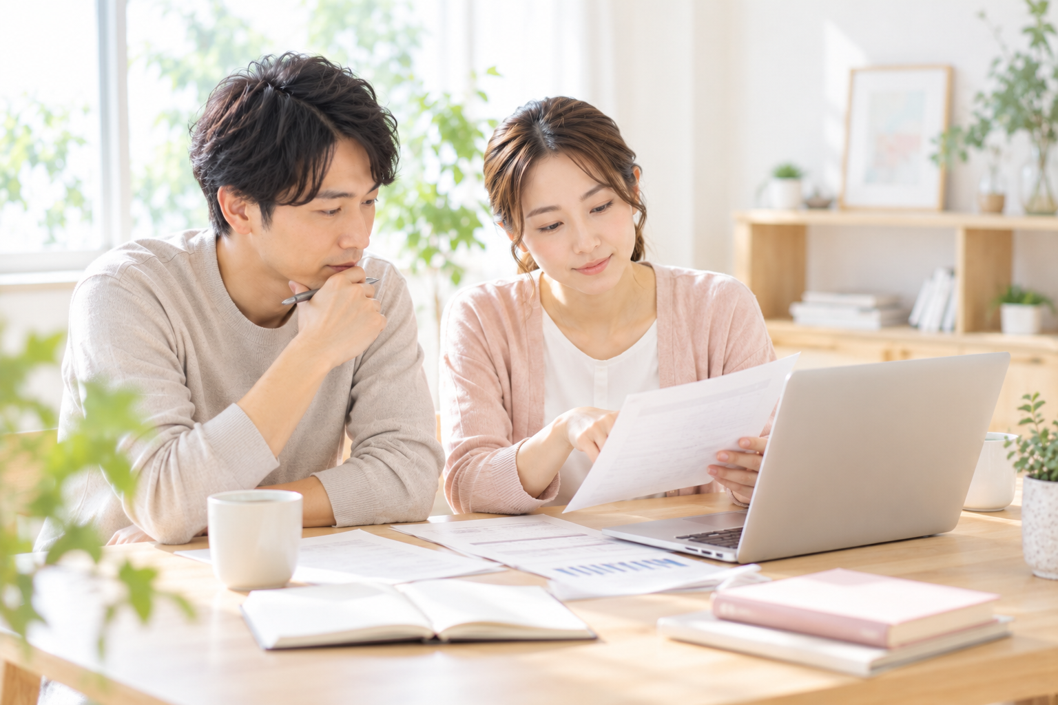 不妊治療の費用や助成について資料を確認するイメージ