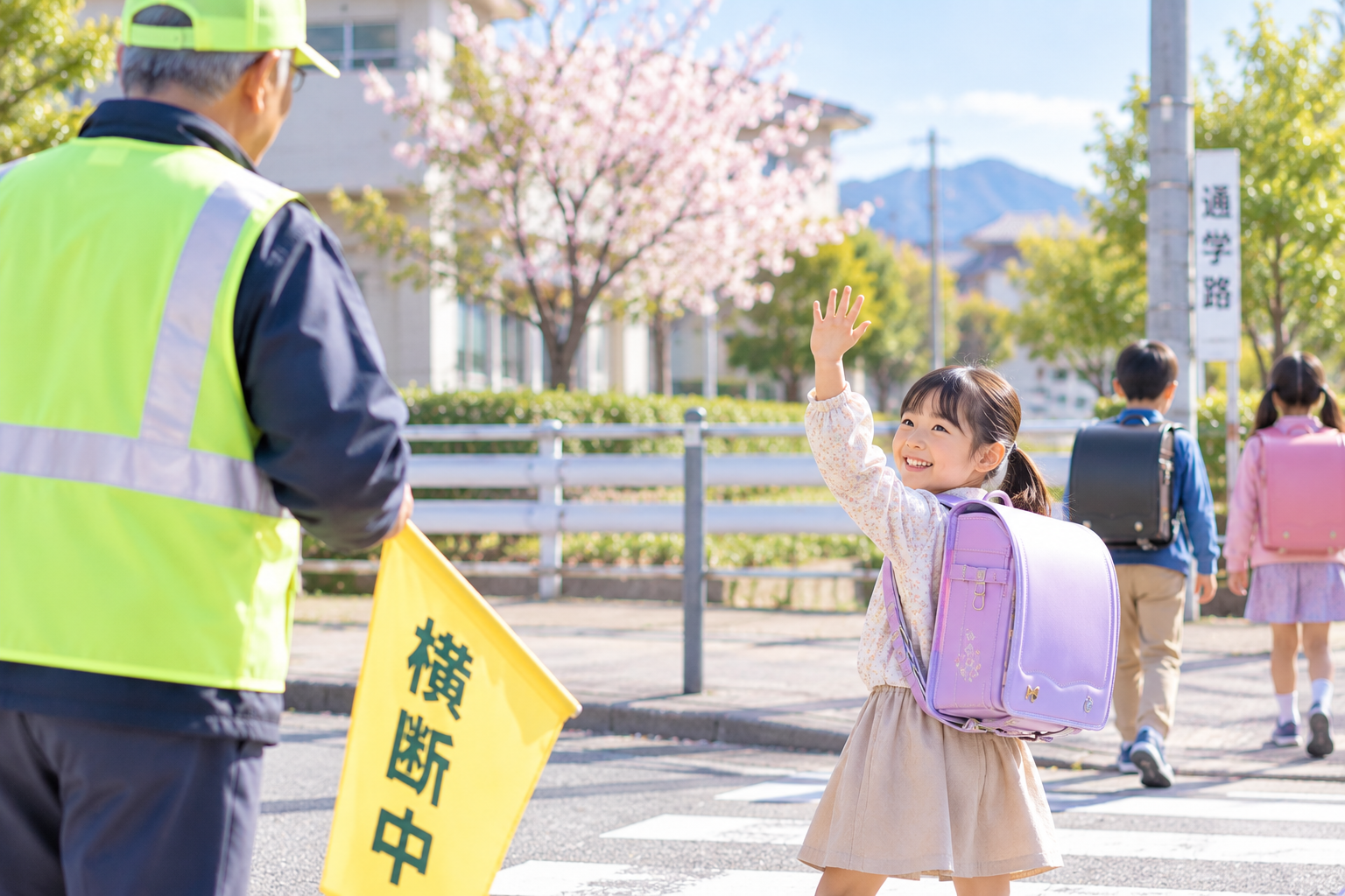 小学生が通学路を歩いているイメージ