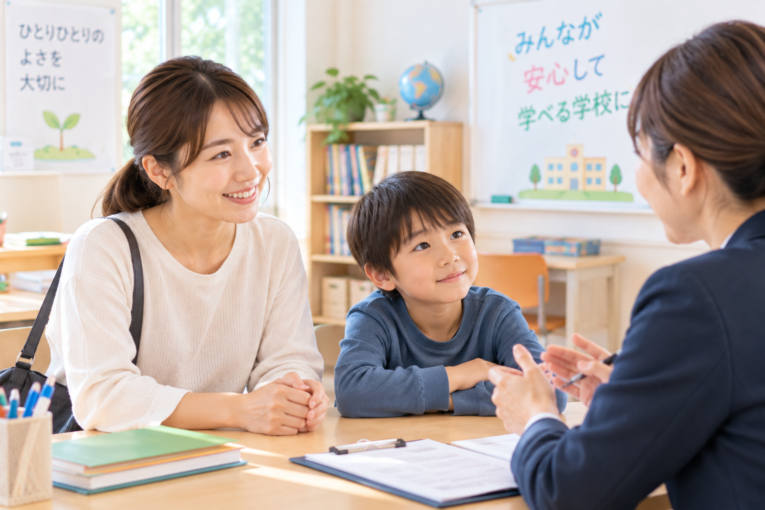 学校生活や就学について相談する親子のイメージ