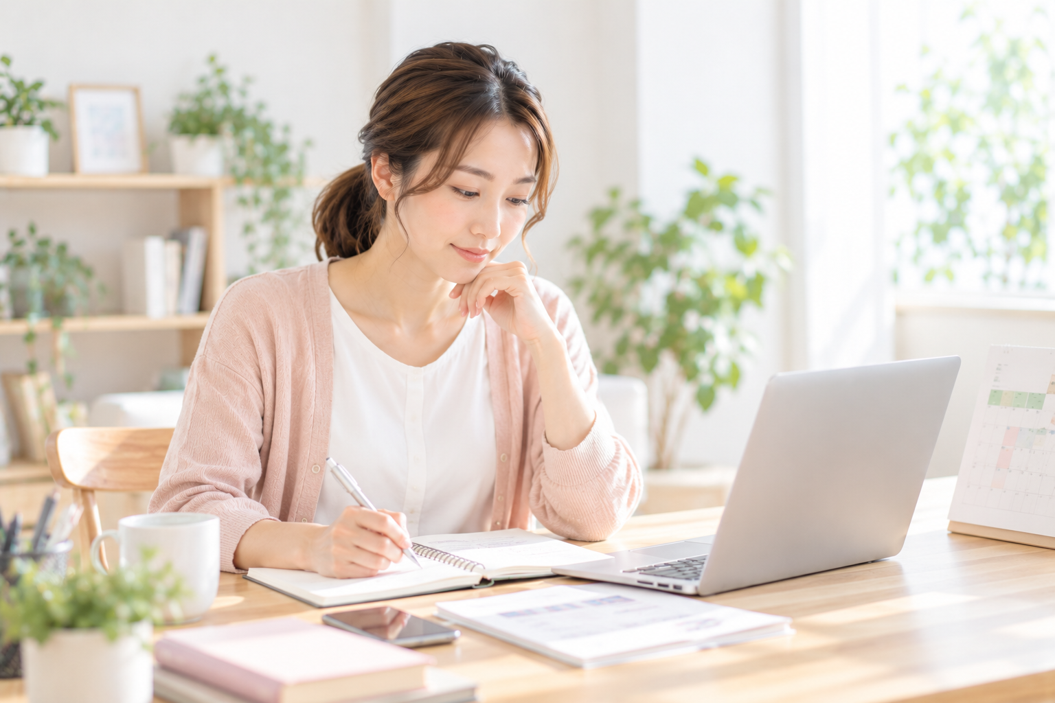 仕事と不妊治療の予定を確認する人のイメージ