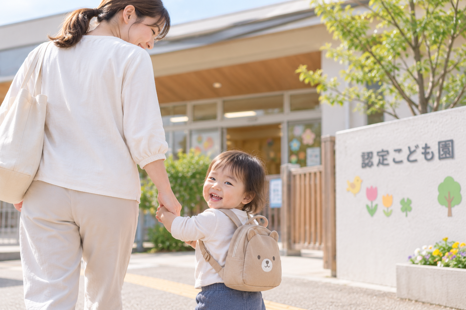親子で園や子育て支援の場へ出かけるイメージ