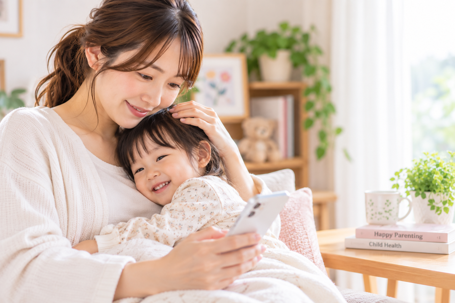 相談後に子どもと穏やかに過ごす保護者のイメージ